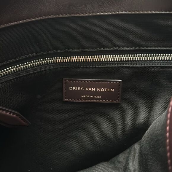 NWOT Dries Van Noten Elegant Black and Brown Leather Men's Tote Bag - Picture 2 of 6